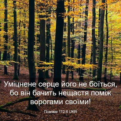 Picture 03 - Псалми 112:8 UKR - Уміцнене серце його не - Bible Verse Picture