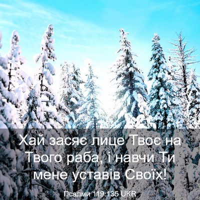 Picture 03 - Псалми 119:135 UKR - Хай засяє лице Твоє на - Bible Verse Picture