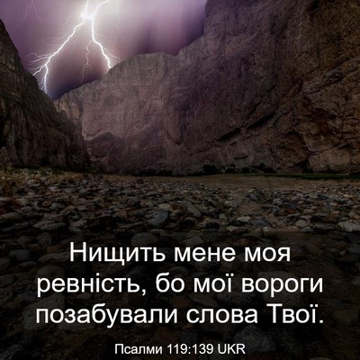 Picture 03 - Псалми 119:139 UKR - Нищить мене моя ревність, - Bible Verse Picture