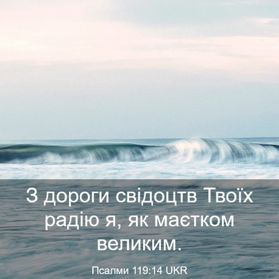 Picture 03 - Псалми 119:14 UKR - З дороги свідоцтв Твоїх - Bible Verse Picture
