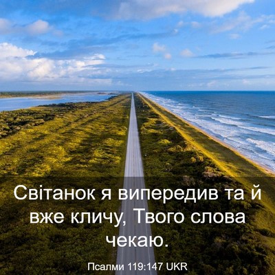 Picture 03 - Псалми 119:147 UKR - Світанок я випередив та й - Bible Verse Picture