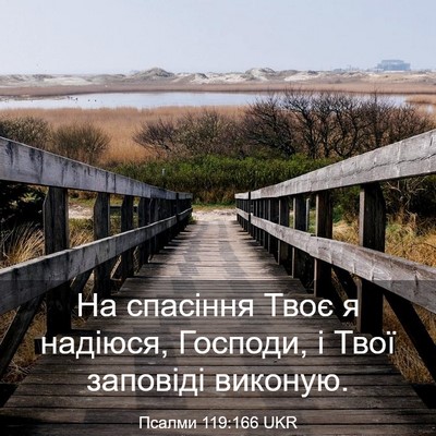 Picture 03 - Псалми 119:166 UKR - На спасіння Твоє я надіюся, - Bible Verse Picture