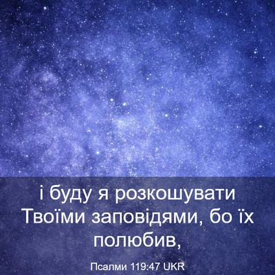 Picture 03 - Псалми 119:47 UKR - і буду я розкошувати - Bible Verse Picture