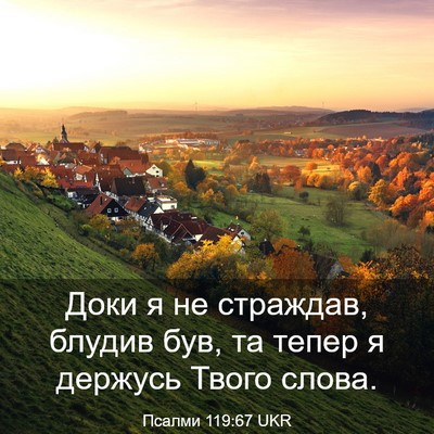 Picture 03 - Псалми 119:67 UKR - Доки я не страждав, блудив - Bible Verse Picture