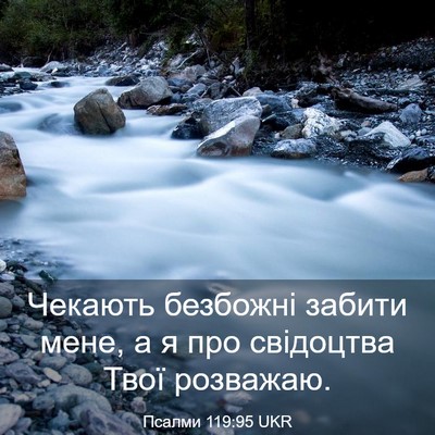 Picture 03 - Псалми 119:95 UKR - Чекають безбожні забити - Bible Verse Picture