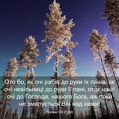 Picture 03 - Псалми 123:2 UKR - Ото бо, як очі рабів до руки - Bible Verse Picture