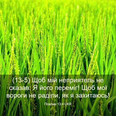 Picture 03 - Псалми 13:4 UKR - (13-5) Щоб мій неприятель не - Bible Verse Picture