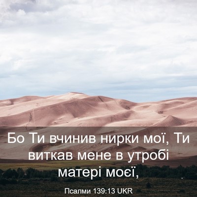 Picture 03 - Псалми 139:13 UKR - Бо Ти вчинив нирки мої, Ти - Bible Verse Picture