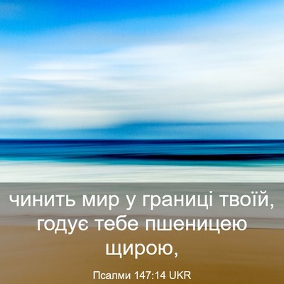 Picture 03 - Псалми 147:14 UKR - чинить мир у границі твоїй, - Bible Verse Picture