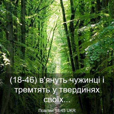 Picture 03 - Псалми 18:45 UKR - (18-46) в'януть чужинці і - Bible Verse Picture