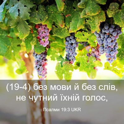 Picture 03 - Псалми 19:3 UKR - (19-4) без мови й без слів, не - Bible Verse Picture