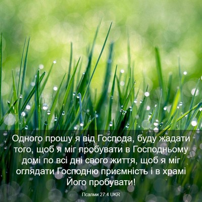 Picture 03 - Псалми 27:4 UKR - Одного прошу я від Господа, - Bible Verse Picture