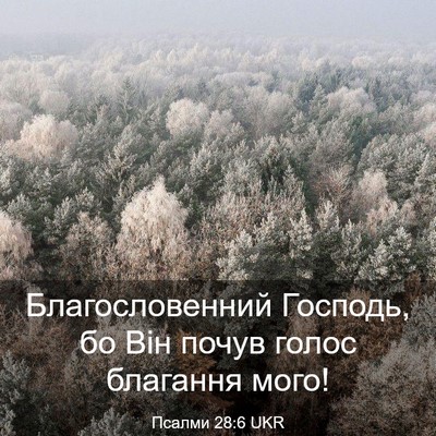 Picture 03 - Псалми 28:6 UKR - Благословенний Господь, бо - Bible Verse Picture