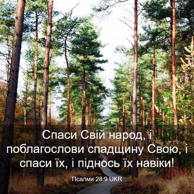 Picture 03 - Псалми 28:9 UKR - Спаси Свій народ, і - Bible Verse Picture