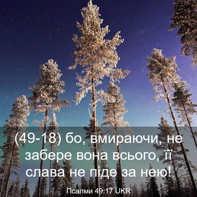 Picture 03 - Псалми 49:17 UKR - (49-18) бо, вмираючи, не забере - Bible Verse Picture