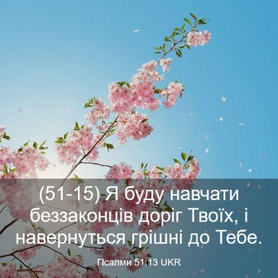 Picture 03 - Псалми 51:13 UKR - (51-15) Я буду навчати - Bible Verse Picture