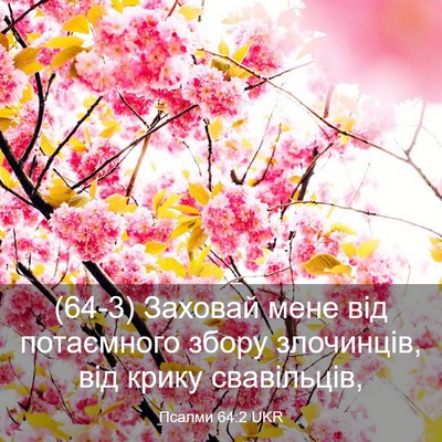 Picture 03 - Псалми 64:2 UKR - (64-3) Заховай мене від - Bible Verse Picture