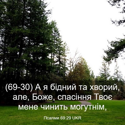 Picture 03 - Псалми 69:29 UKR - (69-30) А я бідний та хворий, - Bible Verse Picture