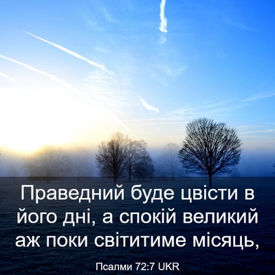 Picture 03 - Псалми 72:7 UKR - Праведний буде цвісти в - Bible Verse Picture