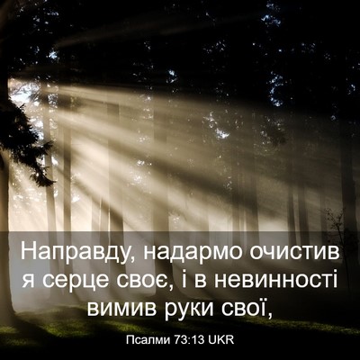 Picture 03 - Псалми 73:13 UKR - Направду, надармо очистив - Bible Verse Picture