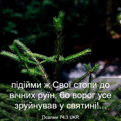 Picture 03 - Псалми 74:3 UKR - підійми ж Свої стопи до - Bible Verse Picture