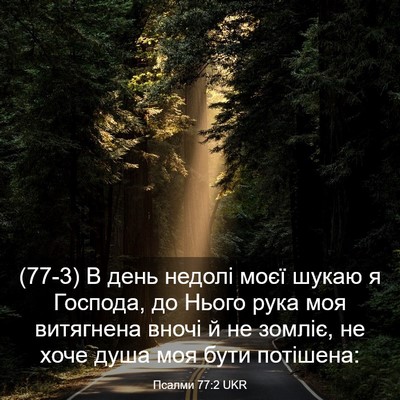 Picture 03 - Псалми 77:2 UKR - (77-3) В день недолі моєї - Bible Verse Picture