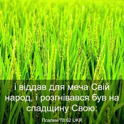 Picture 03 - Псалми 78:62 UKR - і віддав для меча Свій - Bible Verse Picture