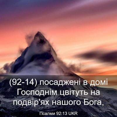 Picture 03 - Псалми 92:13 UKR - (92-14) посаджені в домі - Bible Verse Picture