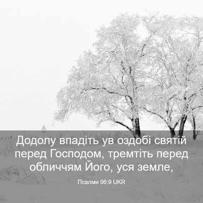 Picture 03 - Псалми 96:9 UKR - Додолу впадіть ув оздобі - Bible Verse Picture