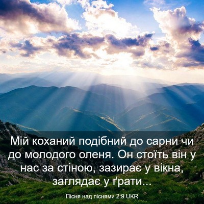 Picture 03 - Пісня над піснями 2:9 UKR - Мій коханий подібний до - Bible Verse Picture