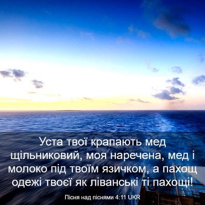 Picture 03 - Пісня над піснями 4:11 UKR - Уста твої крапають мед - Bible Verse Picture