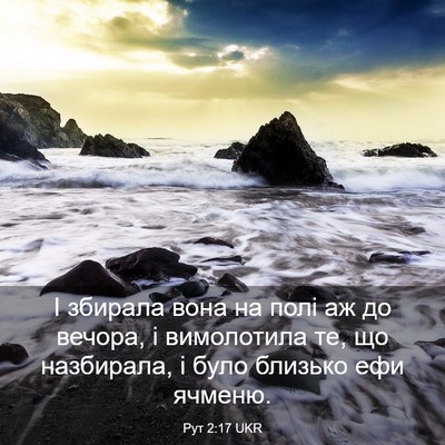 Picture 03 - Рут 2:17 UKR - І збирала вона на полі аж - Bible Verse Picture
