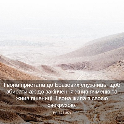 Picture 03 - Рут 2:23 UKR - І вона пристала до - Bible Verse Picture