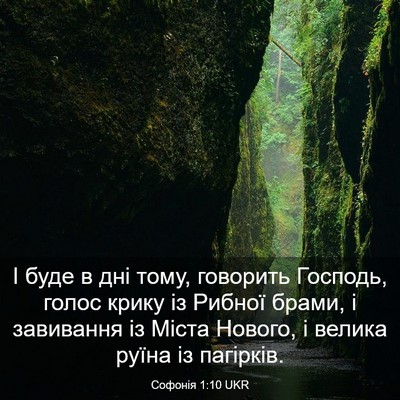 Picture 03 - Софонія 1:10 UKR - І буде в дні тому, говорить - Bible Verse Picture