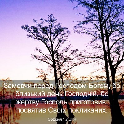 Picture 03 - Софонія 1:7 UKR - Замовчи перед Господом - Bible Verse Picture