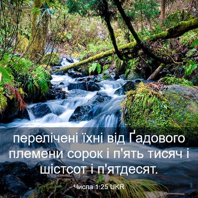 Picture 03 - Числа 1:25 UKR - перелічені їхні від - Bible Verse Picture