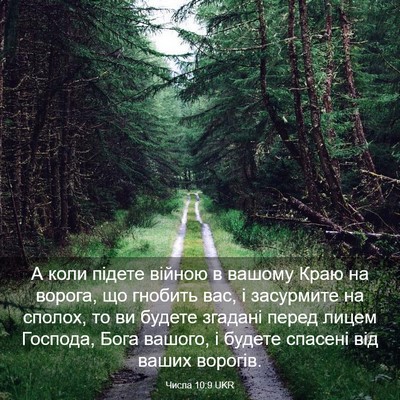 Picture 03 - Числа 10:9 UKR - А коли підете війною в - Bible Verse Picture