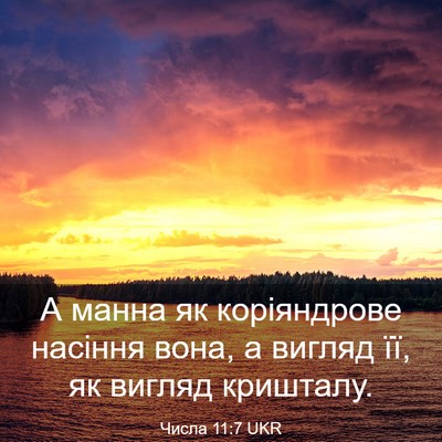 Picture 03 - Числа 11:7 UKR - А манна як коріяндрове - Bible Verse Picture