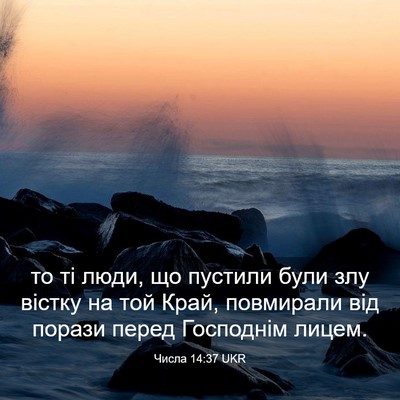 Picture 03 - Числа 14:37 UKR - то ті люди, що пустили були - Bible Verse Picture