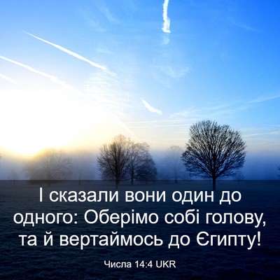 Picture 03 - Числа 14:4 UKR - І сказали вони один до - Bible Verse Picture