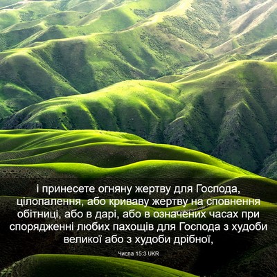 Picture 03 - Числа 15:3 UKR - і принесете огняну жертву - Bible Verse Picture