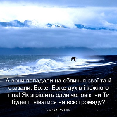 Picture 03 - Числа 16:22 UKR - А вони попадали на обличчя - Bible Verse Picture