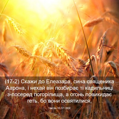 Picture 03 - Числа 16:37 UKR - (17-2) Скажи до Елеазара, сина - Bible Verse Picture