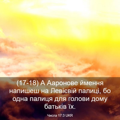 Picture 03 - Числа 17:3 UKR - (17-18) А Ааронове ймення - Bible Verse Picture