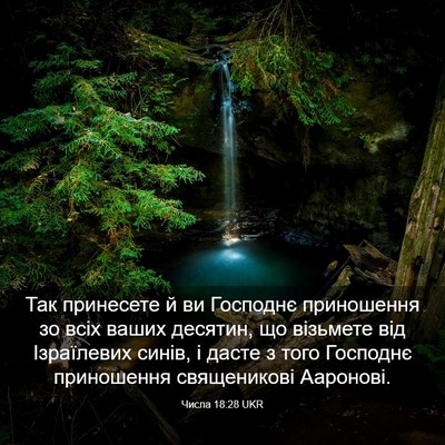 Picture 03 - Числа 18:28 UKR - Так принесете й ви - Bible Verse Picture
