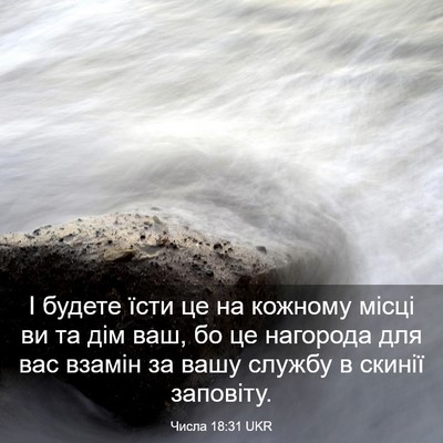 Picture 03 - Числа 18:31 UKR - І будете їсти це на кожному - Bible Verse Picture