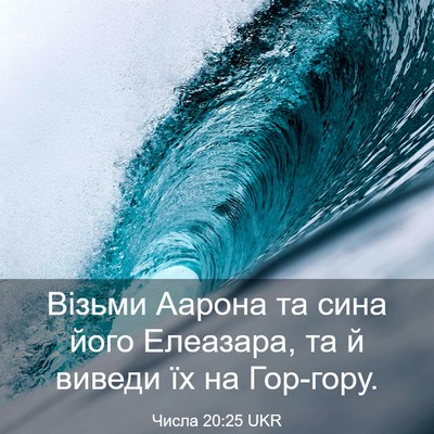 Picture 03 - Числа 20:25 UKR - Візьми Аарона та сина його - Bible Verse Picture