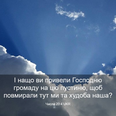 Picture 03 - Числа 20:4 UKR - І нащо ви привели Господню - Bible Verse Picture