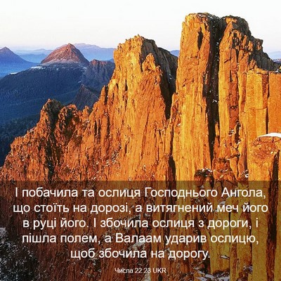 Picture 03 - Числа 22:23 UKR - І побачила та ослиця - Bible Verse Picture