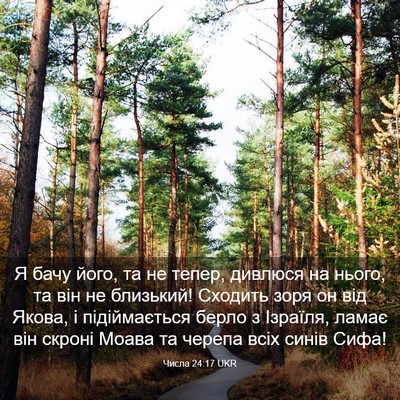 Picture 03 - Числа 24:17 UKR - Я бачу його, та не тепер, - Bible Verse Picture